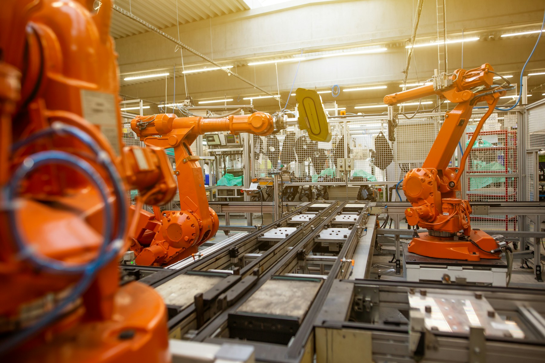 Industrial machinery on a manufacturing line